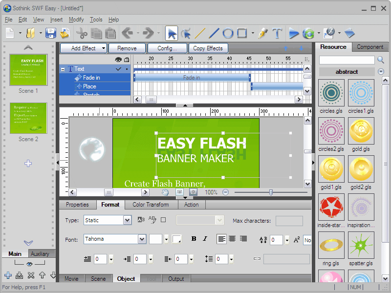 Screenshot of Flash Banner Creator - Web Banner erstellen
