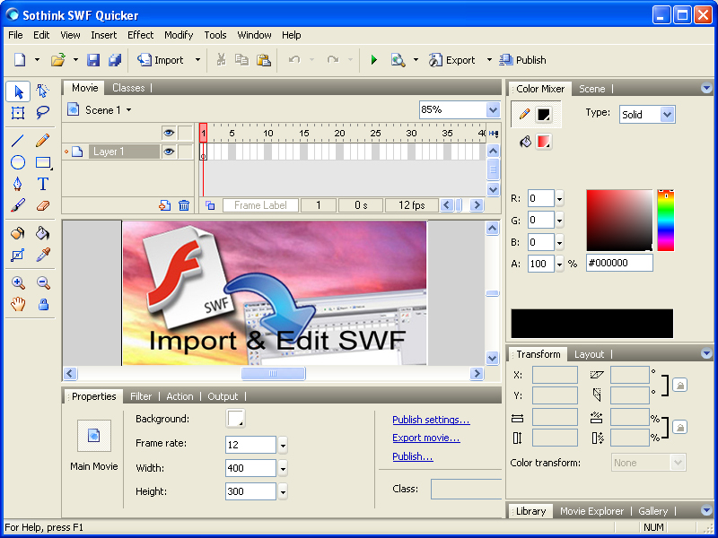 SWF Editor - SWF erstellen 5.2 full