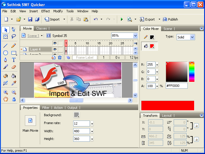 SWF Quicker User Interface