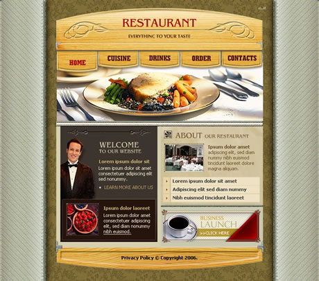 free flash template - restaurant website