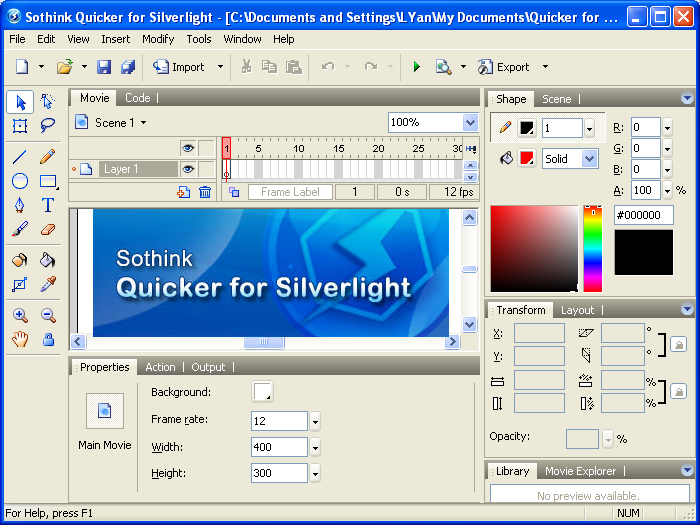 Quicker für Silverlight User Interface