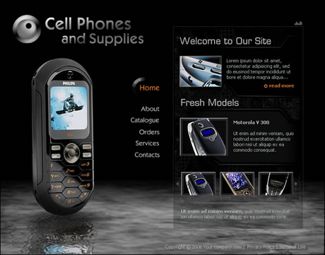 free flash template - cell phone website