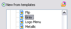 gray drop down menu